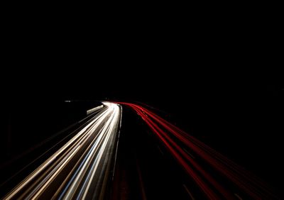 Light trails on highway at night