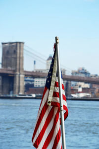 Close-up of flag against clear sky