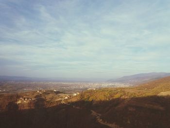 High angle view of landscape against sky