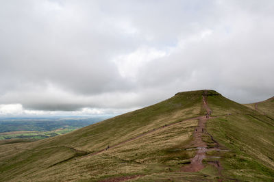 Scenic view of land against sky