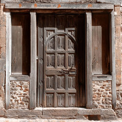 Closed door of old building