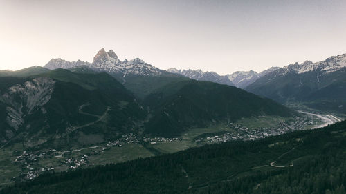 Scenic view of mountains against sky