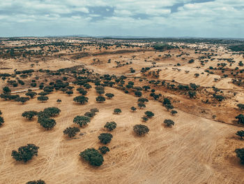 Aerial view of landscape against sky