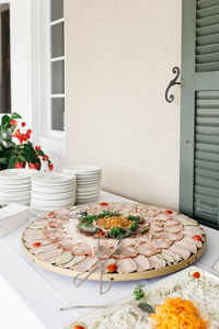 Close-up of food on table