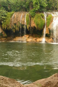 Scenic view of waterfall