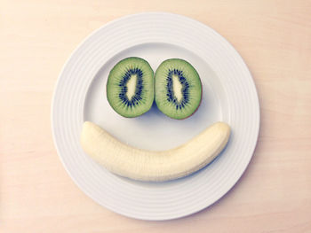 High angle view of food in plate