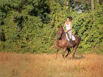 Man riding horse