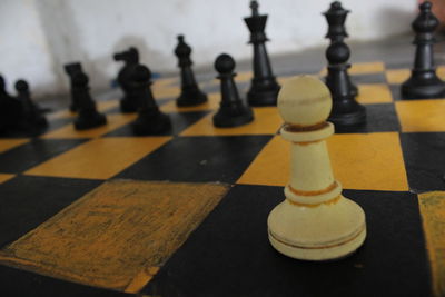 Close-up of chess board