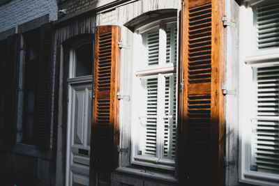 Close-up of window of building