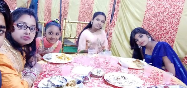 Group of people on table
