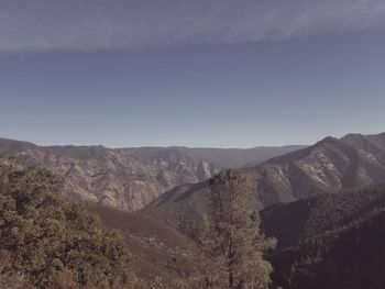 Scenic view of mountains against clear sky