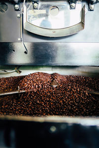 High angle view of coffee beans