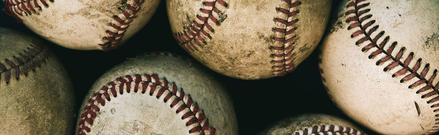 Full frame shot of baseball balls