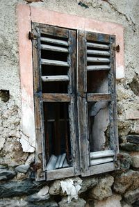 Window of abandoned building