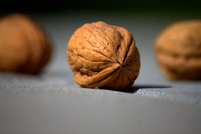 Close-up of dry nuts on table