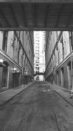 Empty alley in city