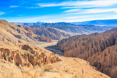 Panoramic view of rocky mountains against sky