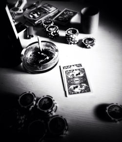 Close-up of bottles on table