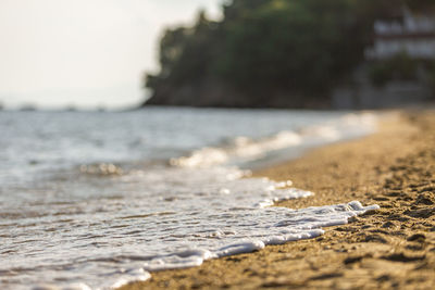 Surface level of sand on beach