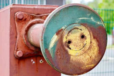 Close-up of old rusty metal