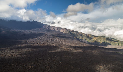 Scenic view of dramatic landscape against sky