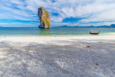 Scenic view of beach against sky