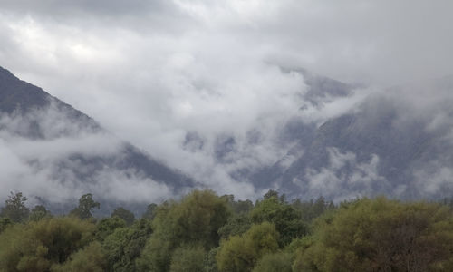 Scenic view of mountains against sky