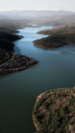 High angle view of sea against sky