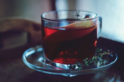 Close-up of drink on table