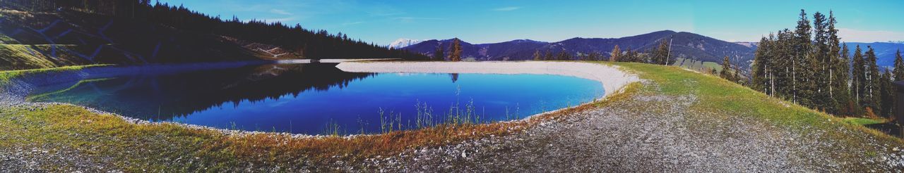 Panoramic view of lake against sky