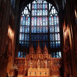 Low angle view of window of church