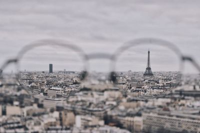 Close-up of cityscape against sky