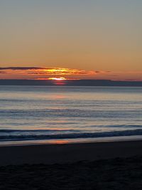 Scenic view of sea at sunset