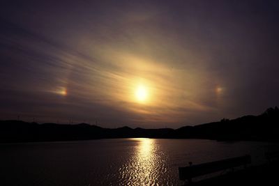 Scenic view of sunset over river