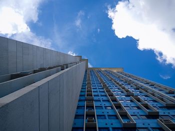 Low angle view of modern building against sky