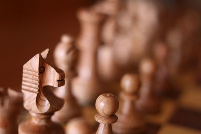 Close-up of chess pieces