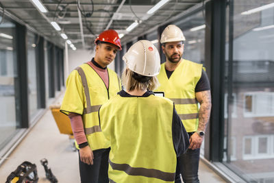 Workers at construction site