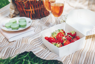 Close-up of food on table