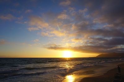 Sunset over calm sea