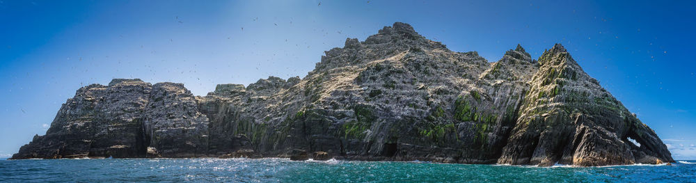 Entire little skellig island a natural habitat for seabirds gannet, morus bassanus, ireland