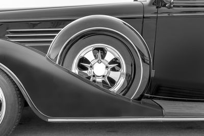 Close-up of vintage car wheel