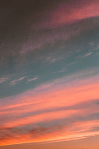 Low angle view of sky during sunset