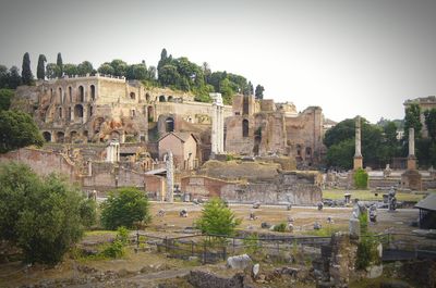 Low angle view of old ruins