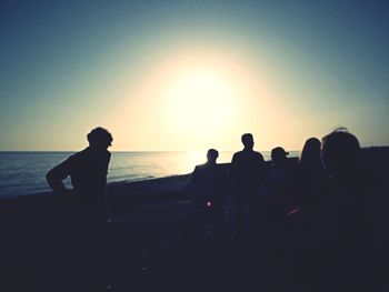 Scenic view of sea at sunset