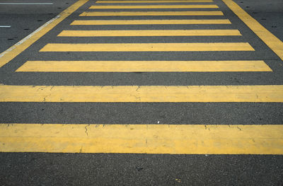 Zebra crossing on road