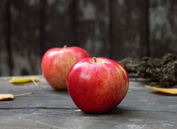 Close-up of apple on table