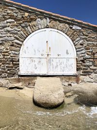 View of old building against blue sky