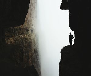 Tourists on rock formation