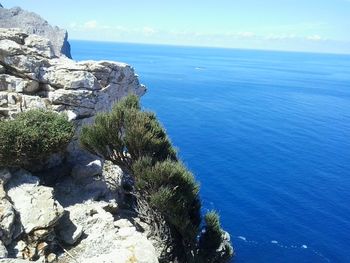 High angle view of sea against sky