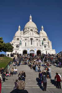 Tourists at sacre coeur basilica